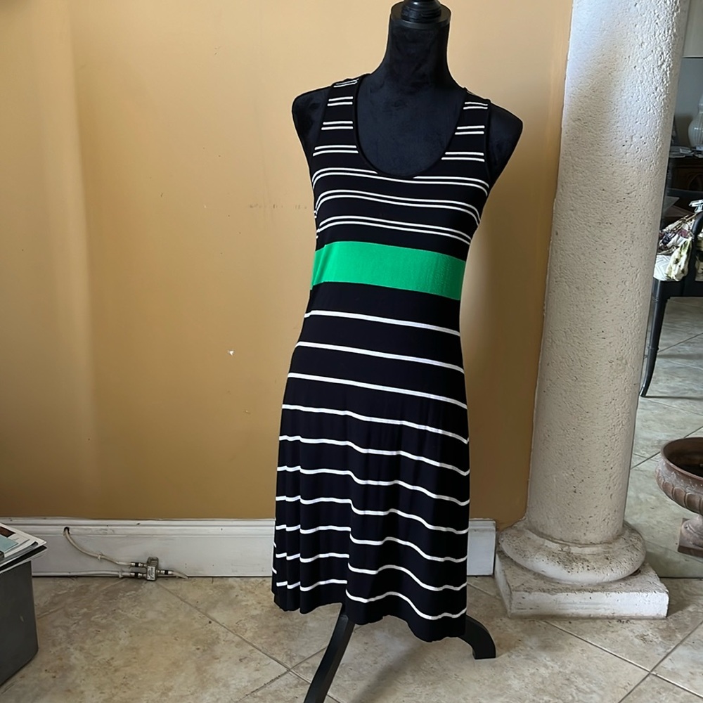 CALVIN KLEIN Striped Racerback Dress Size M